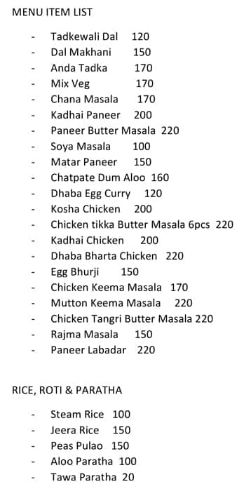 Yaara Da Dhaba By EatVerse menu 