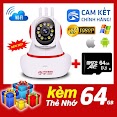 (Bh 1 Đổi 1) Combo Camera Yoosee 3 Râu 11 Led Ban Đêm Có Màu - Kèm Thẻ Nhớ Chuyên Dụng