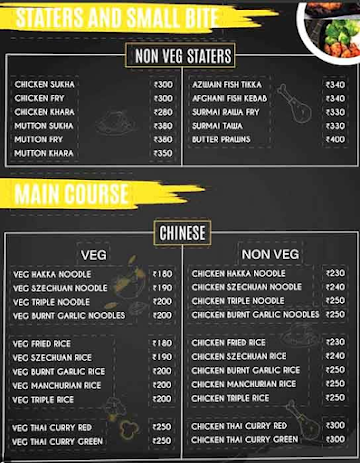 B.Y.O.B Restro And Lounge menu 