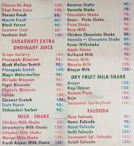 Saraswati Juice Centre And Rashwanti Gruha menu 2