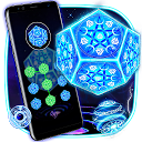 Herunterladen 3D Neon Tech Pentagon Lock Theme Installieren Sie Neueste APK Downloader