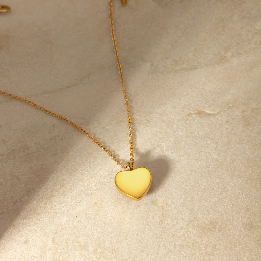 Title 1, 18K Gold Stainless Steel Inlaid Red Agate Love ...