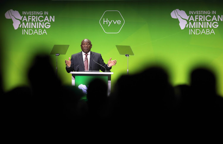 President Cyril Ramaphosa during his keynote address at the 2022 Investing in African Mining Indaba at the Cape Town International Convention Centre.