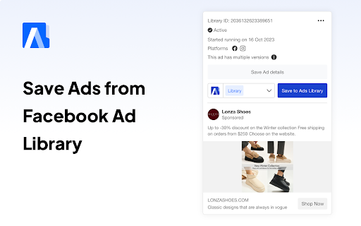 Ad Library:  Quickly and Stably Save Facebook Ads Preview 2