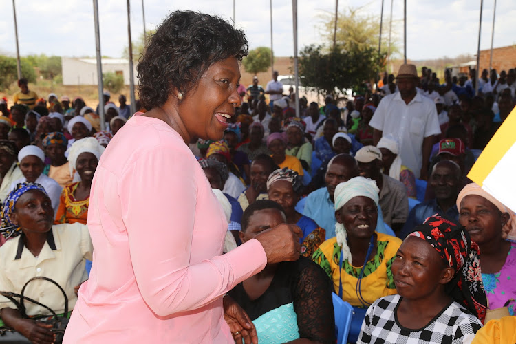 Kitui Governor Charity Ngilu at a past function in Mutha town