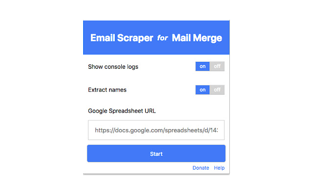 Email Scraper for Mail Merge chrome extension