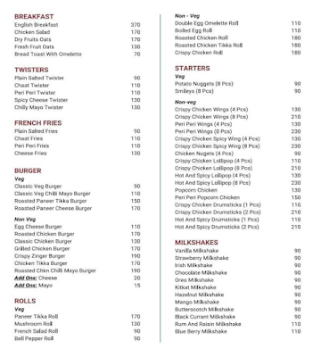 The French Cafe menu 