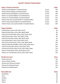 Happy Singh Paratha menu 1