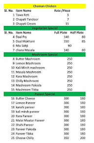 Chaman Chicken Non-Veg & Veg menu 2