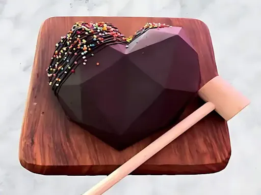 Dark Chocolate Pinata Heart Cake