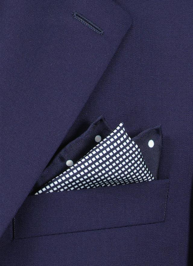 Navy blue pocket square PERD1POCH-E292/30 - Men's silk pocket square