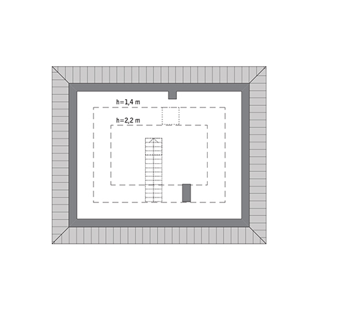 Czterolistna koniczyna - wersja 3 - C444v3 - Rzut poddasza  do indywidualnej adaptacji (23,2 m2 powierzchni użytkowej)