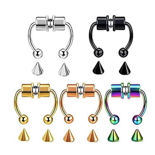 Title 2, Magnetic Titanium Steel Non-Hole Nose Clip, Wom...
