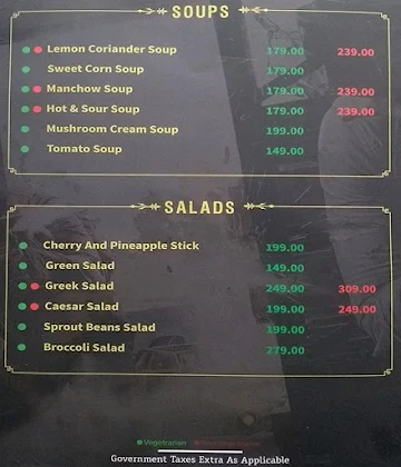 Club Pub-G menu 