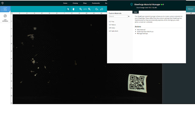 Glowforge Material Manager