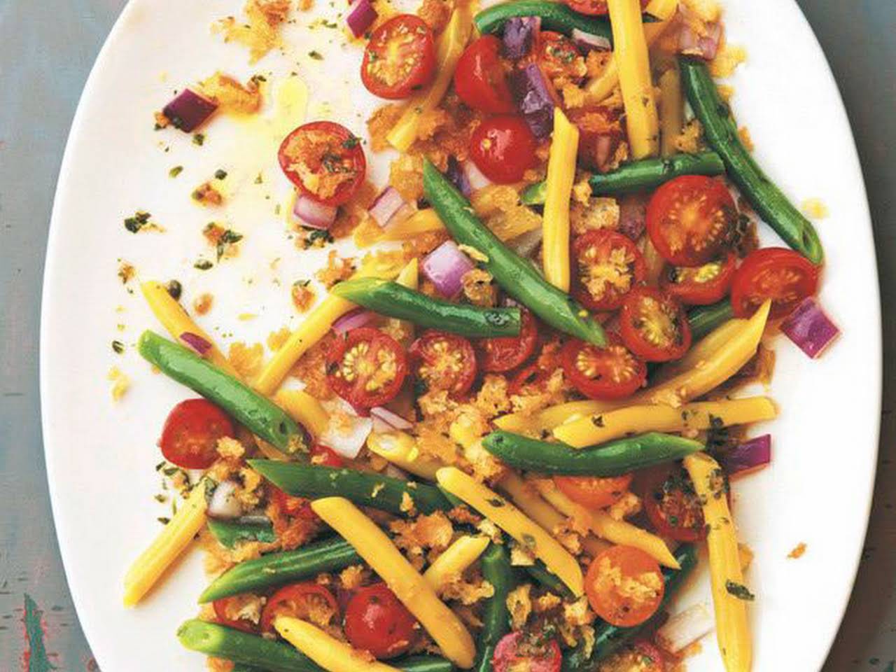 French Beans with Freekeh and Miso