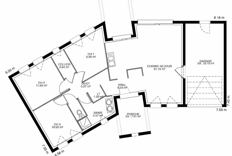  Vente Terrain + Maison - Terrain : 381m² - Maison : 85m² à Montaigu (85600) 