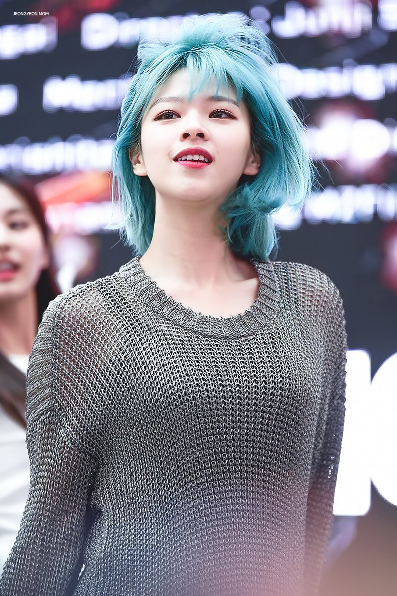 Literally Just 60 Photos Of TWICE Jeongyeon's Bright Blue Hair