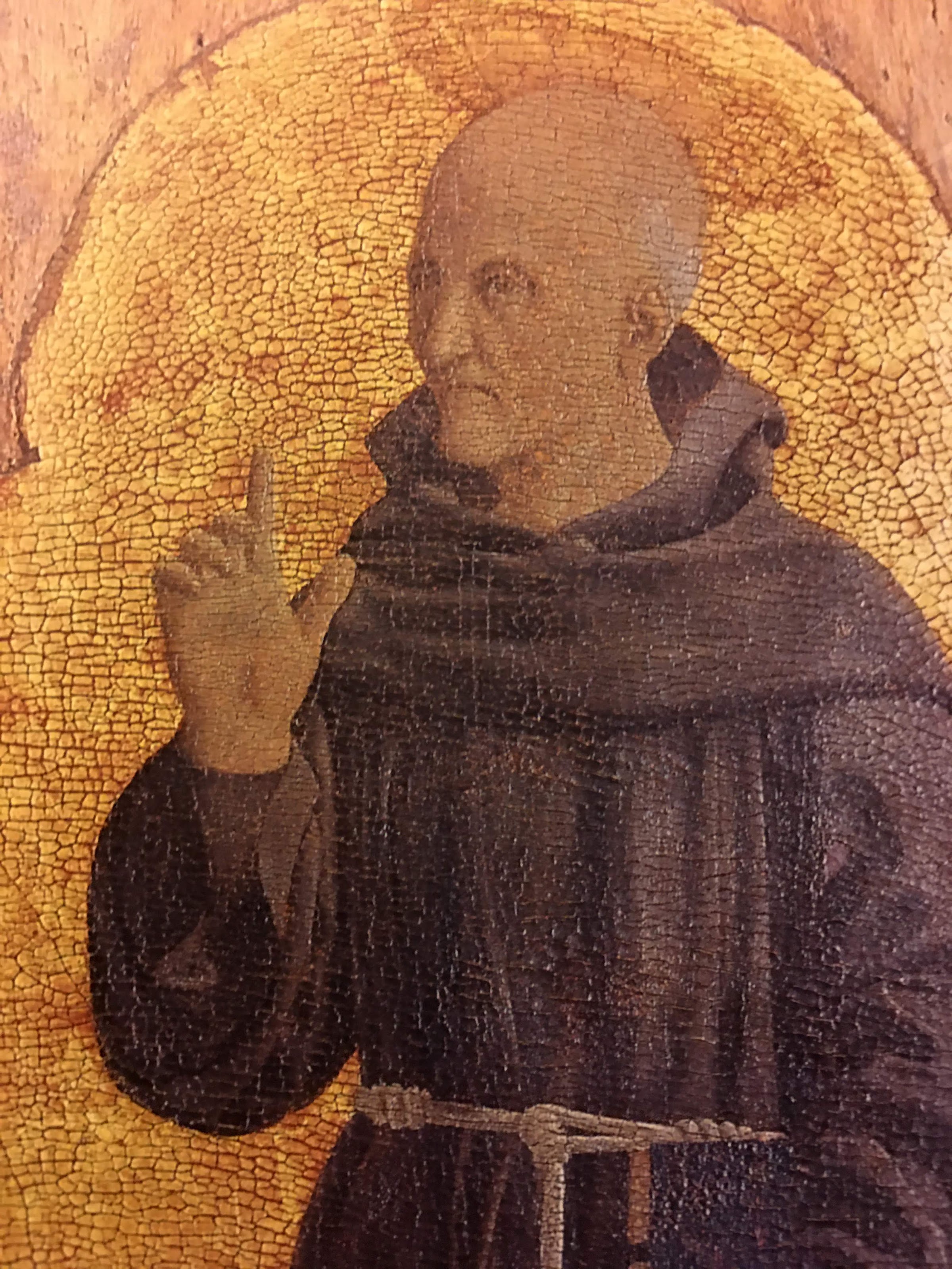 Piero della Francesca, Polittico di Misericordia, Scomparto laterale destro, San Bernardino, Museo Civico, Sansepolcro

