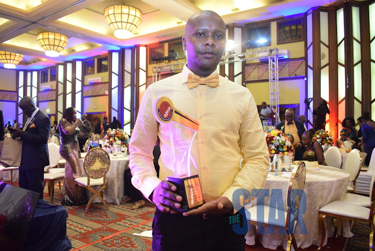 Environment reporter Gilbert Koech at the gala awards on May 6,2022.