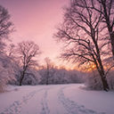 Winter Sunset Path