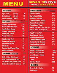 75 Meal Express menu 1