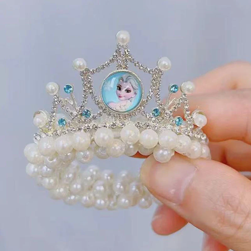 Tiara Coroa Infantil Princesa Nova Pérola Flor Anel de Cabelo Ideal para Festas, Fantasias e Adereços de Cabelo de Meninas