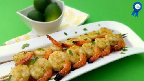 Grilled Jalapeno and Lime Shrimp Skewer