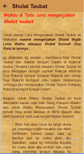 Panduan Sholat Taubat +  Doa