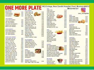 One More Plate menu 