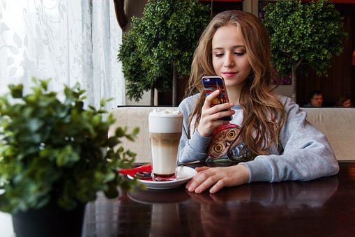 Girl, Teen, Smartphone, Russian