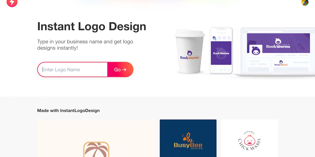 Instant Logo Design homepage