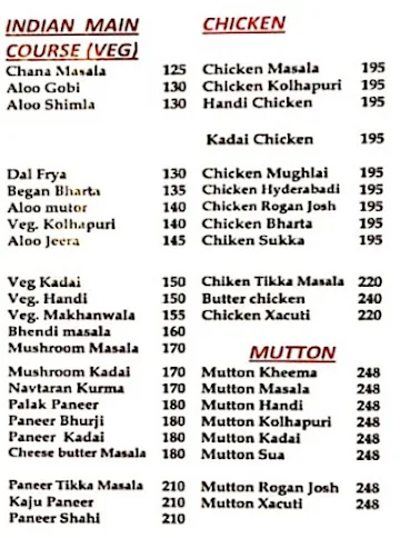 Sunrise Foods menu 