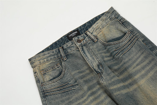 Title 8, Mens Fashion American Washed Yellow Jeans Rela...