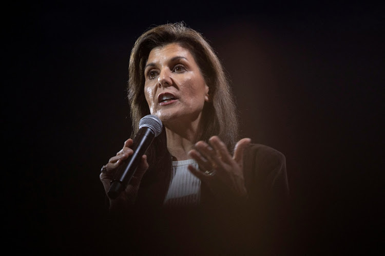 Republican presidential candidate Nikki Haley speaks during a campaign visit in Aiken, South Carolina, the US, February 5 2024. Picture: ALYSSA POINTER/REUTERS