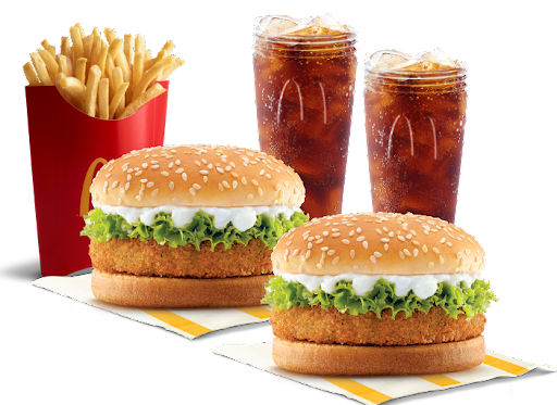 2 McVeggie Burger + 1 Fries (L) + 2 Coke