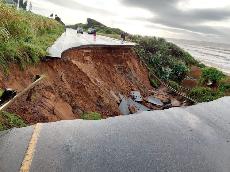 A portion of the M4 between Desainagar and Westbrook collapsed during the heavy rain.