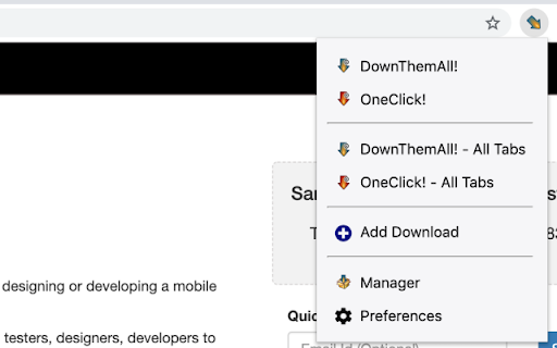 DownThemAll! designing developing Manager Preferences designers, developers 