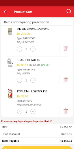 Screenshot Pharmacy Bazar