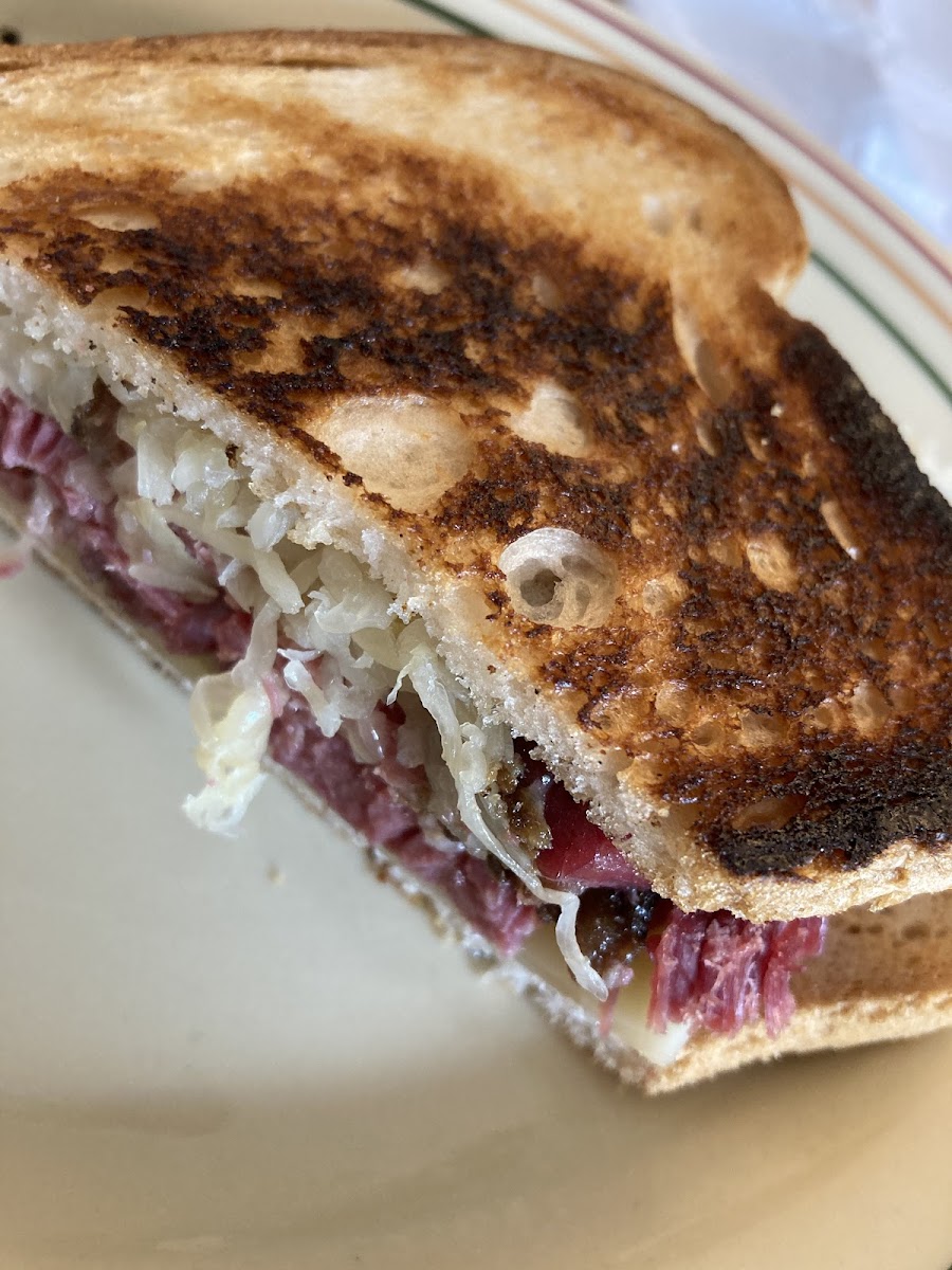 Rueben sandwich was amazing. Wish I had taken the picture sooner before I ate the other half.