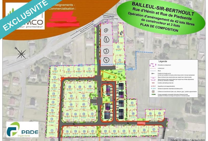  Vente Terrain à bâtir - 510m² à Arras (62000) 