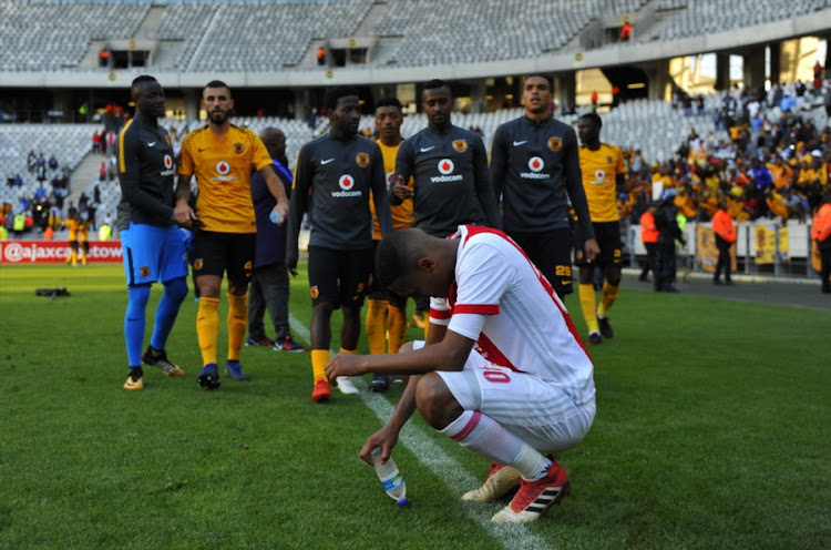 Mario Booysen of Ajax Cape Town dejected after the Absa Premiership match between Ajax Cape Town and Kaizer Chiefs at Cape Town Stadium on May 12, 2018 in Cape Town, South Africa.