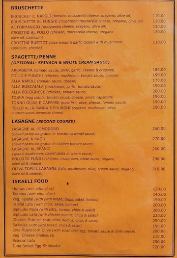 Cafe Moon Dance menu 