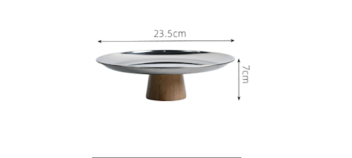 Title 2, Stainless steel high foot cake stand, solid woo...