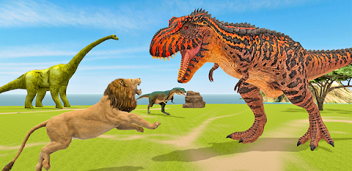 Lion vs Dinosaur Animal Fight