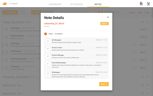 Notes – Organize your Zeplin Comments