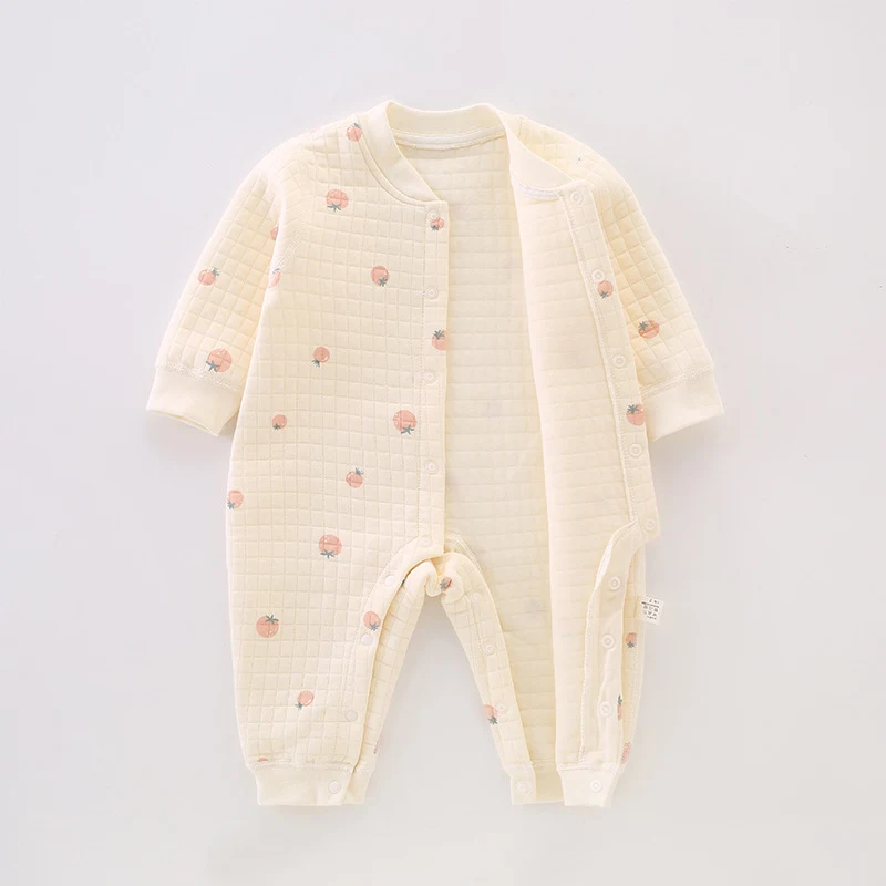 Warme baby-overall voor lente en herfst. Zacht en comfortabel, perfect om je baby warm te houden in de frissere seizoenen, eenvoudig aan te trekken en te wassen.