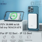 Pin Sạc Dự Phòng Wiwu Snap Cube Chính Hãng 10.000Mah Hổ Trợ Sạc Không Dây Nam Châm 15W Cho Ip 12 Và 13 Seri