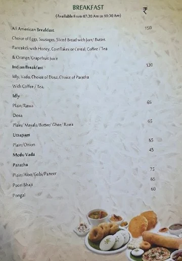 Royal South Restaurant menu 