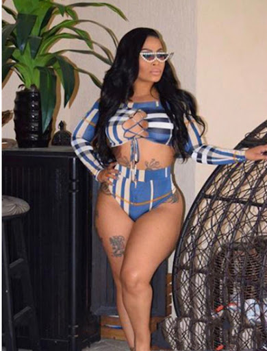 Title 1, Ladies Split Bikini with Plaid Print and One-S...